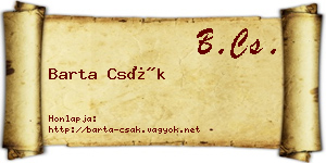Barta Csák névjegykártya